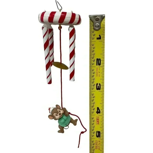 Hallmark Keepsake Hanging Ornament Santa Sailor Candy Cane Mouse Chime Christmas - Picture 3 of 3